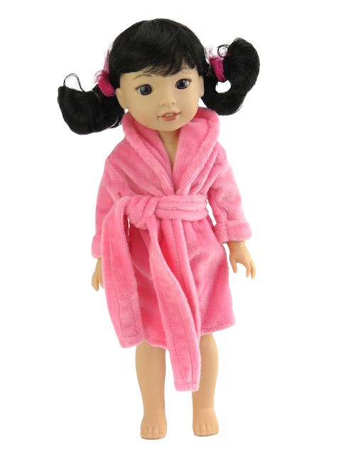 14.5 Wellie Wisher Doll Pink Bathrobe