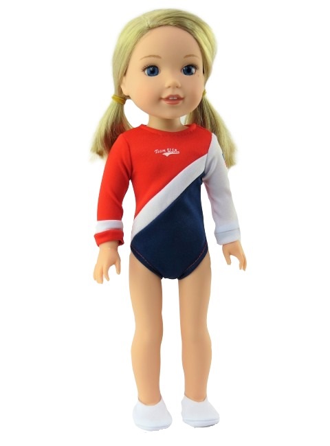 14.5 Wellie Wisher Doll Usa Gymnastics Outfit