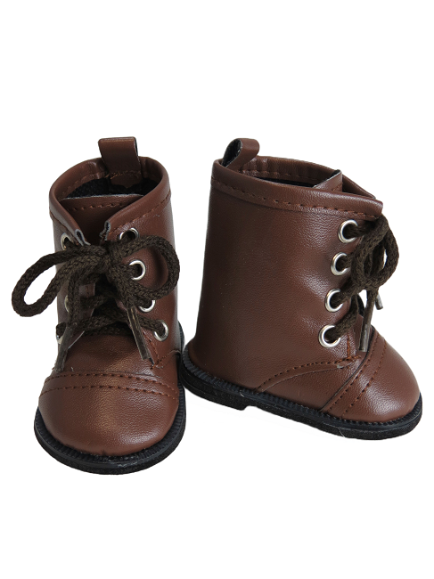 18 Inch Doll Brown Tie Up Boots