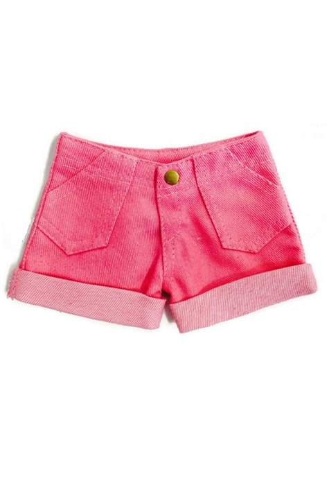 18 Inch Doll Pink Denim Cuff Shorts