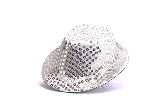 18 Inch Doll Silver Sequin Fedora Hat