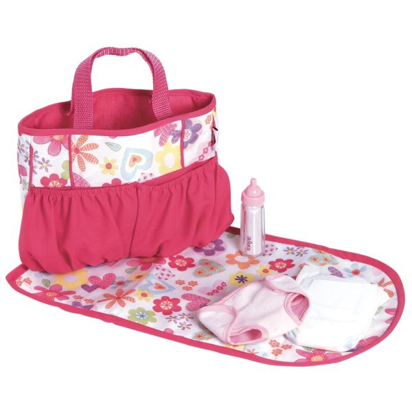 Adora Pink Floral Diaper Bag With Accessories