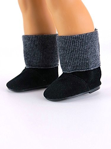 18 Doll Black Gray Boots