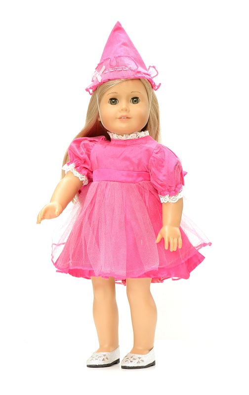 18 Inch Doll Fancy Pink Birthday Party Dress Hat 1