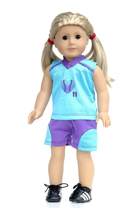 18 Inch Doll Tank Shorts Softball Outfit