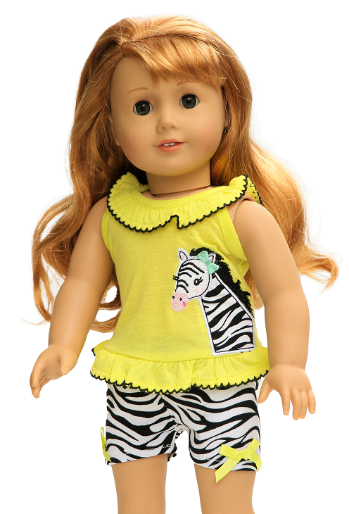 18 Doll Zebra Shorts Outfit