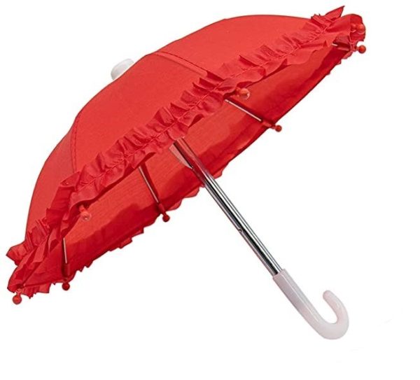 Red Ruffled Doll Umbrella Parasol
