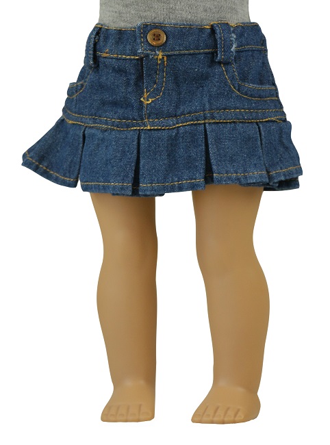 18 Doll Pleated Denim Skirt