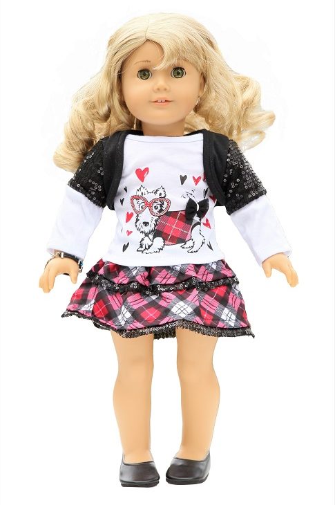 18 Doll Red Black Glamour Puppy Outfit