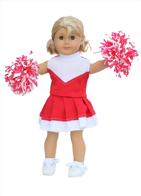 18 Doll Red White Cheerleader Outfit