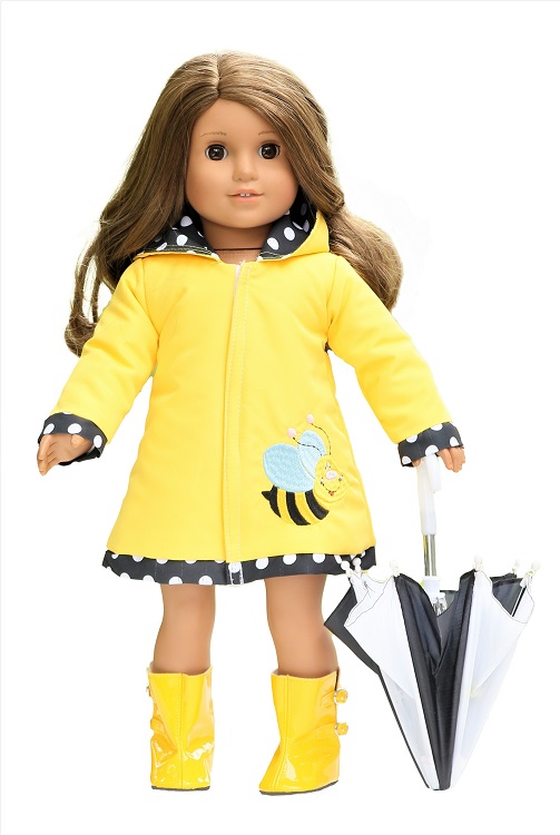 18 Doll Yellow Bumblebee Raincoat Outfit