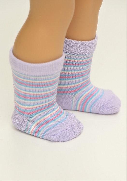 18 Doll Lavender Striped Socks