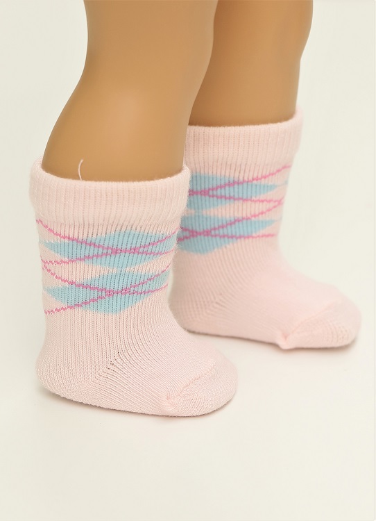 18 Doll Pink Argyle Socks