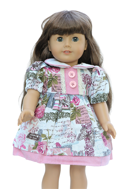 18 Doll Shabby Chic Collared Dress