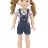 14.5 Doll Embroidered Overall Outfit Sandals