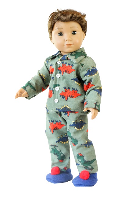 18 Doll Boy Dinosaur Pajamas Slippers.
