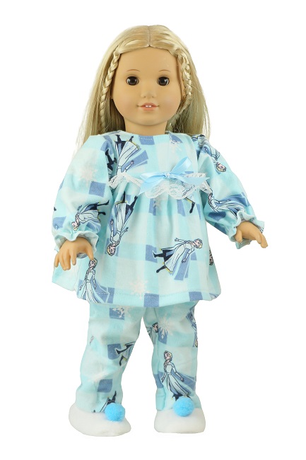 18 Doll Flannel Frozen Pajamas Slippers