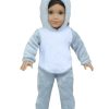 18 Doll Fuzzy Gray Bunny Costume
