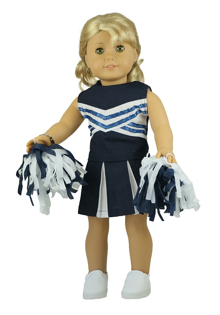 18 Doll Navy White Cheerleader Outfit
