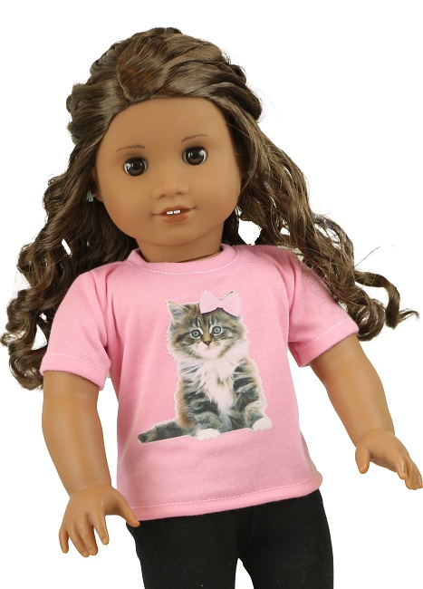 18 Doll Pink Kitten T Shirt