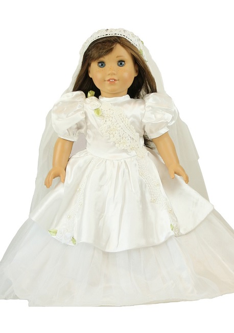 18 Doll White Princess Wedding Gown Veil