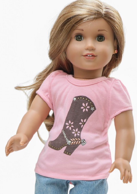 18 Doll Cowgirl Boot T Shirt