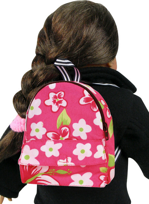 18 Doll Pink Floral Backpack