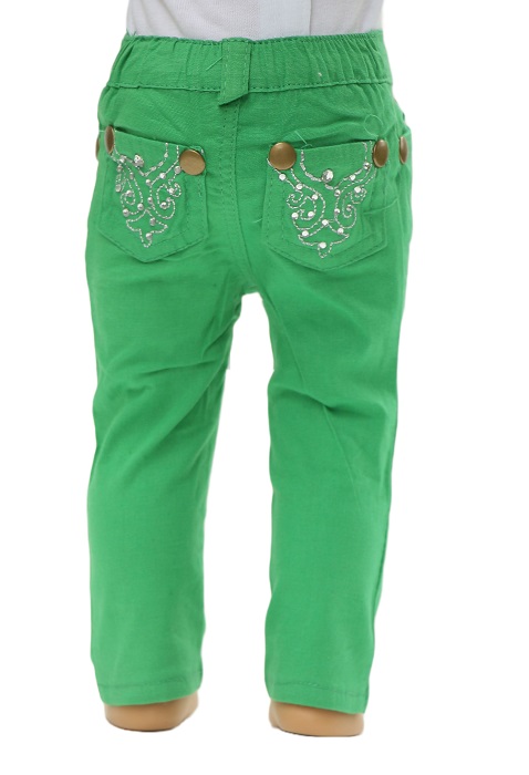 Green Rhinestone Jeans