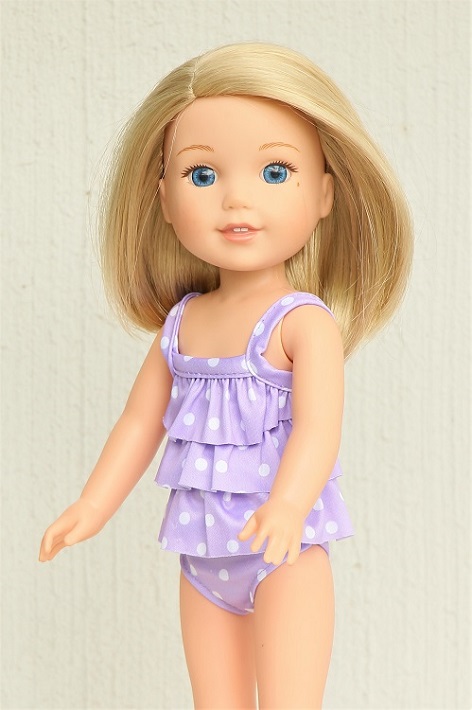 14.5″ Wellie Wisher Doll Lavender Tankini Swimsuit