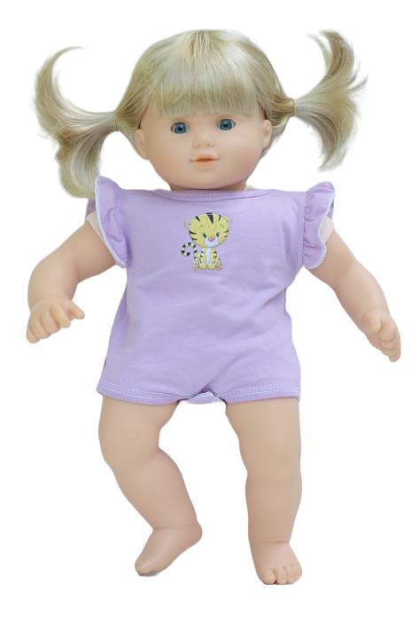 15 Bitty Baby Doll Lavender Tiger Onesie