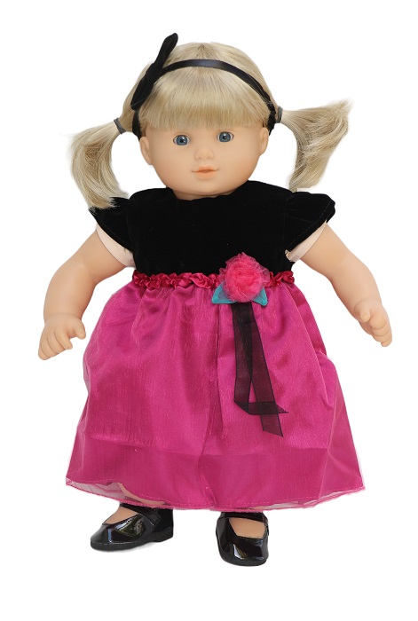 15 Bitty Baby Doll Velvet Satin Holiday Dress Headband