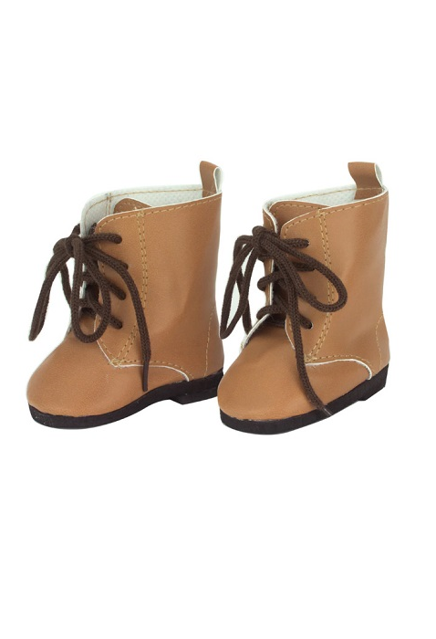 18 Doll Tan Lace Up Boots