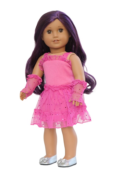 18 Inch Doll Pink Sequin Sleeveless Dress