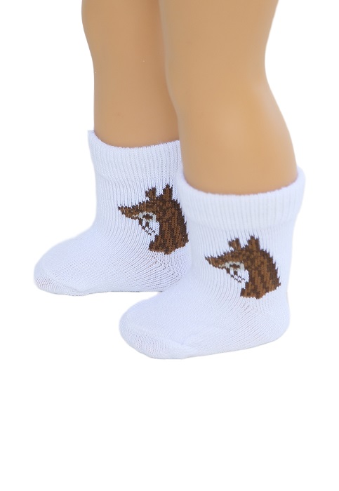 18 Inch Doll White Horse Socks