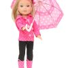 Wellie Wisher Doll Pink Raincoat Set