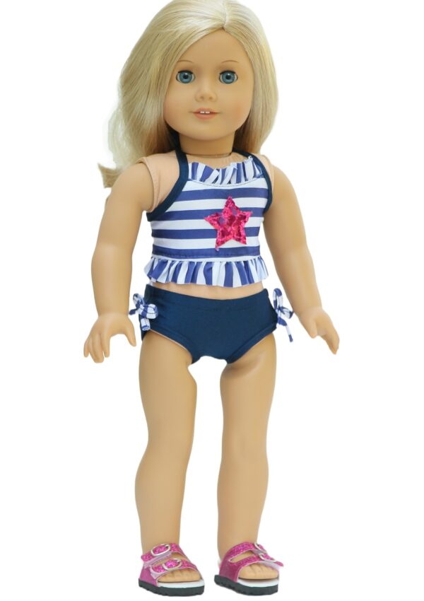 18 Inch Doll Sequin Star Tankini Swim Suit