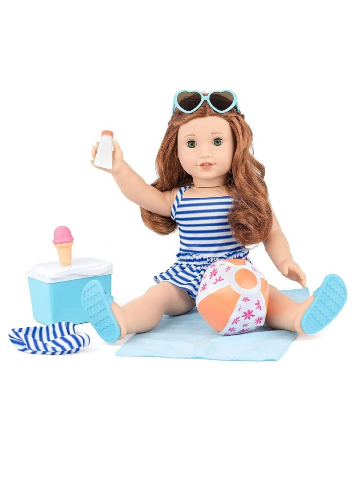 18 doll 9 piece summer beach playtime set